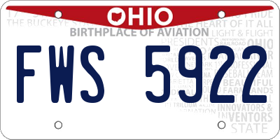OH license plate FWS5922