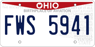 OH license plate FWS5941