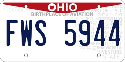 OH license plate FWS5944