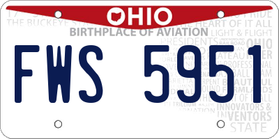 OH license plate FWS5951