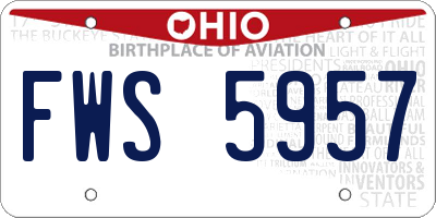 OH license plate FWS5957