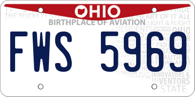 OH license plate FWS5969