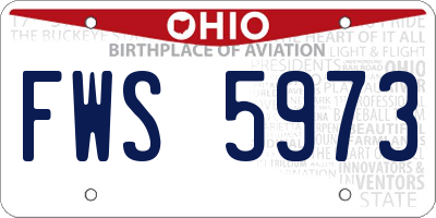 OH license plate FWS5973
