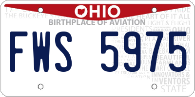 OH license plate FWS5975