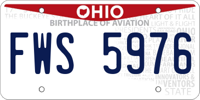 OH license plate FWS5976