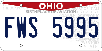 OH license plate FWS5995