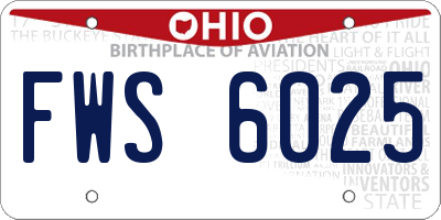 OH license plate FWS6025