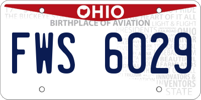 OH license plate FWS6029