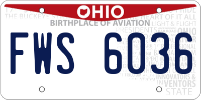 OH license plate FWS6036