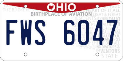 OH license plate FWS6047