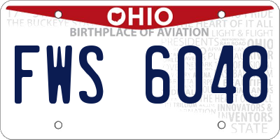 OH license plate FWS6048