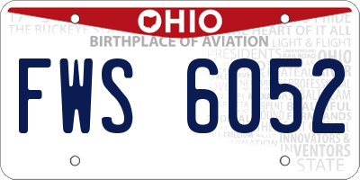 OH license plate FWS6052