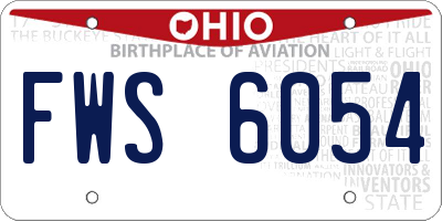OH license plate FWS6054