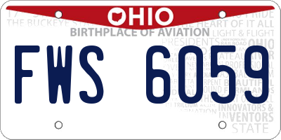 OH license plate FWS6059