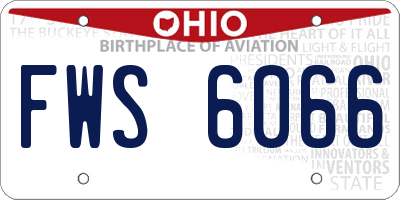 OH license plate FWS6066