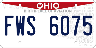 OH license plate FWS6075