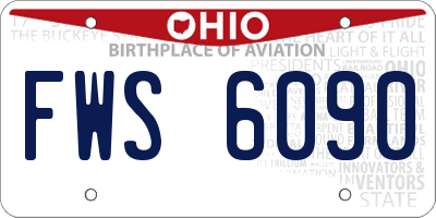 OH license plate FWS6090