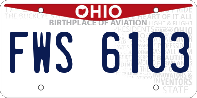 OH license plate FWS6103