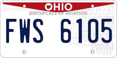 OH license plate FWS6105