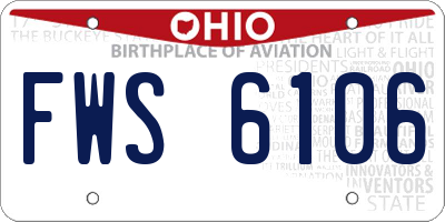 OH license plate FWS6106