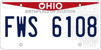 OH license plate FWS6108