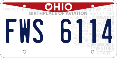 OH license plate FWS6114