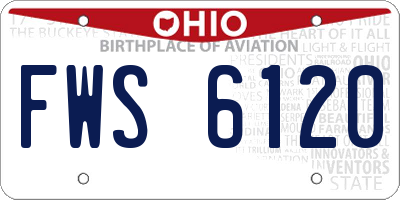 OH license plate FWS6120