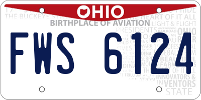 OH license plate FWS6124