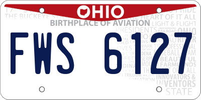 OH license plate FWS6127