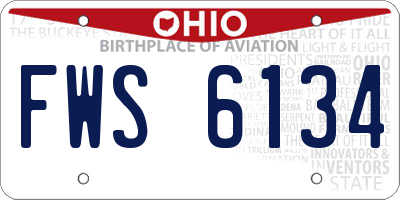 OH license plate FWS6134