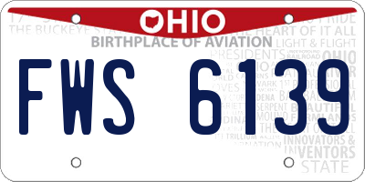 OH license plate FWS6139