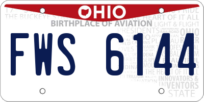 OH license plate FWS6144