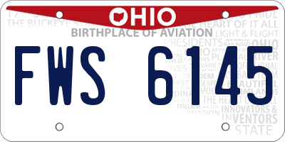 OH license plate FWS6145