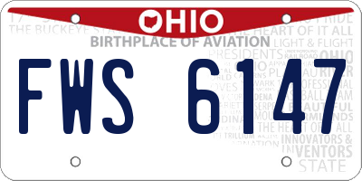 OH license plate FWS6147
