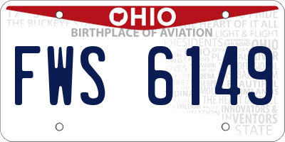 OH license plate FWS6149