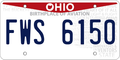 OH license plate FWS6150