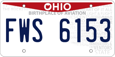 OH license plate FWS6153