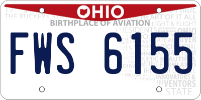 OH license plate FWS6155