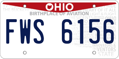 OH license plate FWS6156