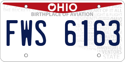 OH license plate FWS6163