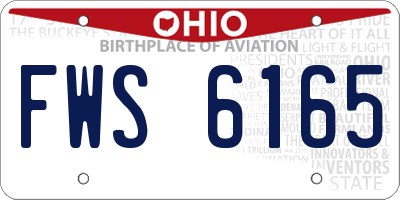 OH license plate FWS6165