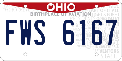 OH license plate FWS6167