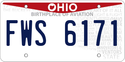 OH license plate FWS6171