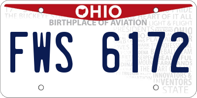 OH license plate FWS6172