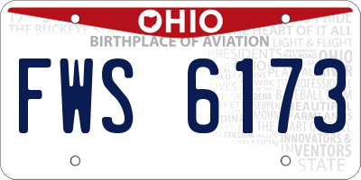 OH license plate FWS6173