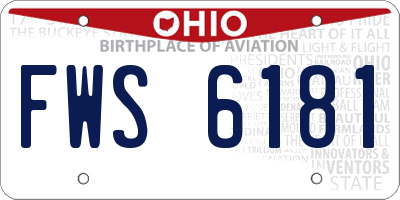 OH license plate FWS6181
