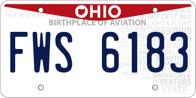 OH license plate FWS6183