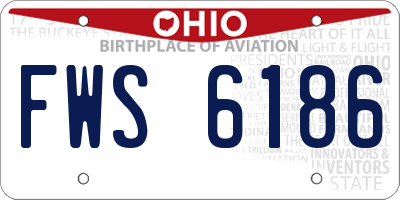 OH license plate FWS6186