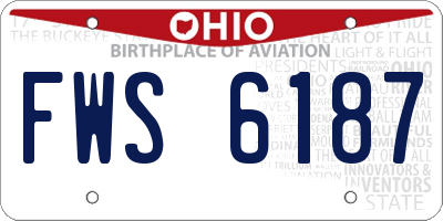 OH license plate FWS6187