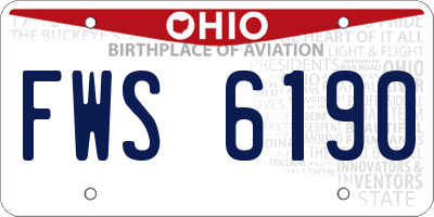 OH license plate FWS6190